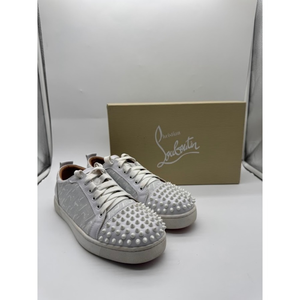 Christian‎ Louboutin Louis Flat Python White Spiked Low Top Sneakers Mens 42 9